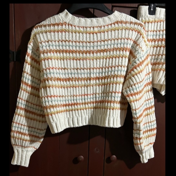 L*Space Pismo Beach Striped Knit Crop Sweater & Shorts Set Playa Del Carmen Sz S - Picture 8 of 16